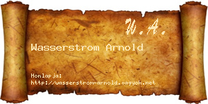 Wasserstrom Arnold névjegykártya